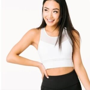 ZYIA White Star Mesh Bra EUC=Large